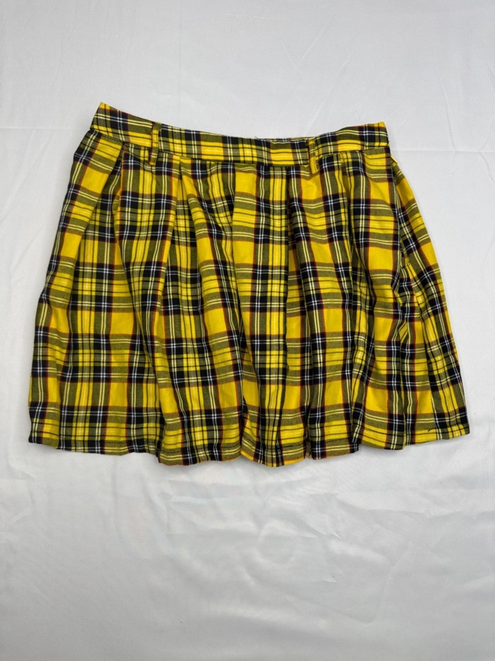 Hot Topic Yellow Plaid Pleated Mini Skirt size small Harry Potter Hufflepuff Y2K